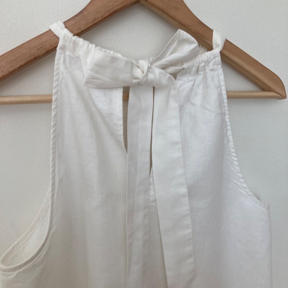 White linen/cotton halter dress - Picture 4 of 4